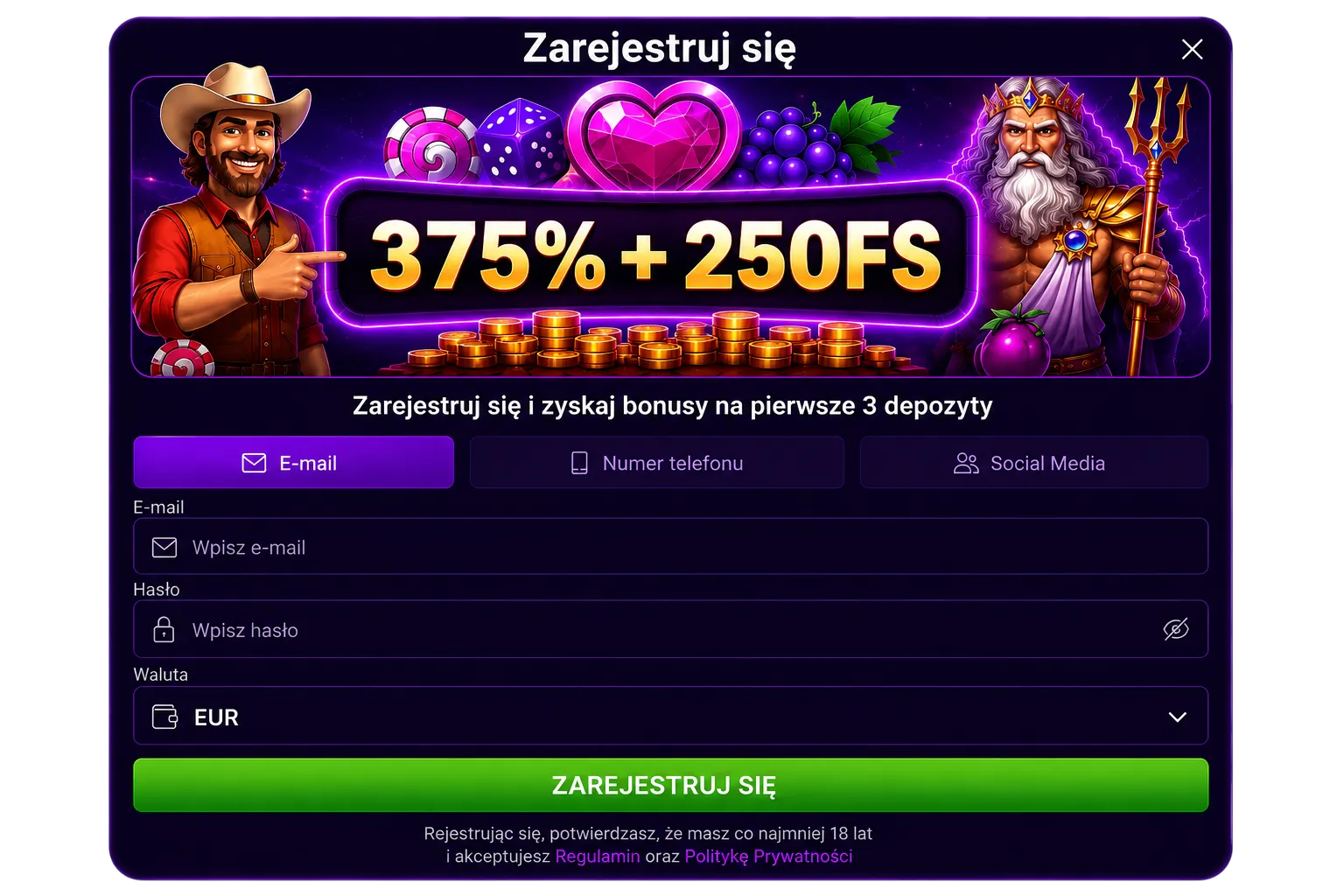 Rejestracja Magic365 Casino
